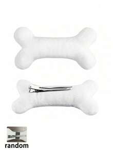 1/2pcs Skull Hair Clips - White Plush Dog Bone Shaped Alligator Clips, Suitable For Cosplay Parties And Halloween Hairstyles - Multicolor - View 8