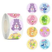 500Pcs/Roll /1000Pcs Care Bears Stickers, Cute Cartoon Bear Pattern Stickers Set For Personalized DIY Scrapbook Self-Adhesive Rewards Guitars Phones Laptops Skateboards Luggage, Assorted Colors, Birthday Gift Graduation Gift For Teens Adults - Multicolor - View 10