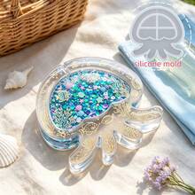 1pc Resin Silicone Mold, Jellyfish Shaped Ornament Pendant Mold, Ocean Element Keychain Pendant Accessory Making Plaster Resin Mold, Perfect For Handmade Crafts, Gift Making, Reusable - White - View 1