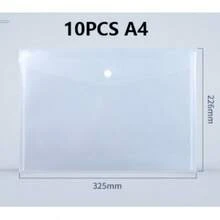 10/20Pcs Thickened Transparent Plastic Snap Button File Folder, Waterproof Reusable A4/A5 Document Envelope Bags, Back To School Stationery For Student Teacher Office Worker Lawyer Home Library Business Use - Transparent - View 14