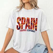 Spanien Fußball Komfort Shirt,Vamos España T-Shirt,Spanische Flagge Shirt,España Fan Geschenk,Euro Fußball Shirt,Unisex Fußball T-Shirt Spanien Herren Fußball 2026 Spieltag - Weiss - Übersicht 1