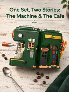 Vintage Luxury Italian Espresso Machine Modular Building Block Set, Adult Assembly Handmade DIY Toy, Retro Office Desk Decor, Cafe Style Desktop Ornament, Unique Personalized Holiday Gift, Premium Gift For Men - Multicolor - View 7