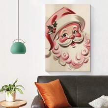 1pc 1950s Vintage Santa Claus Pattern, Printable Art Print, Vintage Christmas Decor, Retro Style Santa Claus Design, Home Decor Christmas Party Wall Decoration - Cartoon - View 1