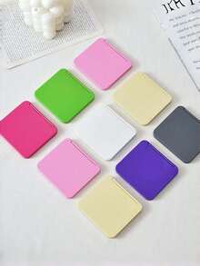 1pc Double-Sided Square Folding Makeup Mirror - Portable Compact Pocket Mirror, Glass Mirror Surface, Cute Gift For Women And Girls, Practical Beauty Tool For Carrying, Fashionable Modern Design, Travel Essential - Multicolor - View 5