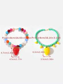 1pc Bohemian Style Y2K Creative Fashion Elegant Exquisite Glamorous Personalized Exaggerated Cute Fruit Series High-Quality Dopamine Color Resin Beaded 3D Strawberry/Lemon Pendant Necklace For Women Sisters Couples Prom/Graduation Jewelry Gift, Suitable For Daily Wear, Dating, Wedding, Party, Holiday, Summer Beach Vacation - necklace - View 7