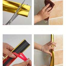 118.11 Inch Self-Adhesive PVC Wall Decorative Trim, 2cm Wide Wall Gap Sealing Tape, Easy Tear Gap Coverage, Wall And Ceiling Protection - A - View 8