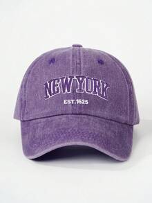 1件中性刺繡 NEW YORK 水洗棒球帽，可調節休閒戶外帽 - 棒球帽 - 查看 19