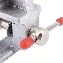 Mini Bench Vise - Adjustable Desktop Clamp For Electronic Repair, Sturdy And Durable, Compact And Easy To Use, With Red Handle, Suitable For Garage Use - A - View 8