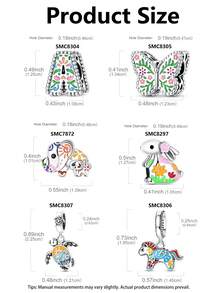Silver Plated Animal Letter Charms,Rabbit Elephant Turtle Butterfly Horse Beads Pendant,Spring Holiday DIY Jewelry Gift Fits Bracelet Necklace - Multicolor - View 1