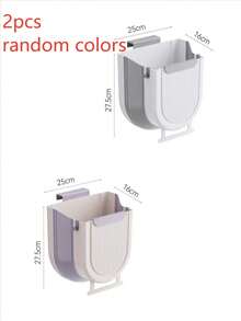 7L Foldable Hanging Kitchen Waste Bin, Cabinet Door Mount Trash Can With Scraper, Wall Mount Compost Bin For Food Waste, Space-Saving Under Sink Garbage Bin, Multi Colors Available - Multiple Specifications - View 13