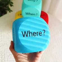1pc/Set Question Word Dice Teaching Tool, Teacher Classroom Questioning, Interactive Entertainment, Reading Comprehension Prop, Large Dice, EVA Material - Multicolor - View 4