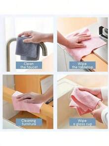 50/20/1pc Reusable Cleaning Cloth Household Kitchen Microfiber Towel Roll Dish Cloth Paper Towel Replacement Microfiber Cleaning Cloth Roll (25cm*25cm/9.84in*9.84in) - Multicolor - View 6