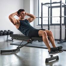 مقعد أوزان قابل للطي مع تمديد الساق، مسند ظهر ب- 3 وضعيات، 3 مستويات مقاومة، أقصى حمولة 300 كجم - الأسود - مشاهدة 2