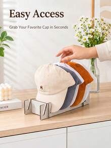 1pc Wooden Splicing Hat Organizer, Baseball Cap Storage Box, Multi-Compartment Large-Capacity Hat Storage Rack, For Desktop Hat Storage And Display, For Accessory Stores, Bedrooms, Wardrobes, Dressing Tables, And Offices - Wood Color - View 8