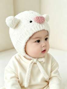 Baby Cute Pig Hat Winter Unisex Knitted Beanie Infant Toddler Children's Hat - Multicolor - View 3