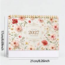 1 Stück Frischer Blumen 2D Cover 2027 Tischkalender, geeignet für tägliches Büro, Schule, Unternehmen, hilft Ihnen bei der Zeitplanung und Monatsplanung. Exquisites Design, 12 Monate klar dargestellt von Januar bis Dezember, begleitet Sie durch jeden schönen Moment, ein durchdachter kleiner Helfer für die Planung von Leben und Arbeit. - Tischkalender - Übersicht 7