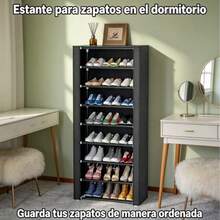 Vertical Shoe Rack With Protective Cover, 9-Tier Large Capacity Shoe Organizer With Side Pockets For Entryway, Home, And Small Apartment - View 2