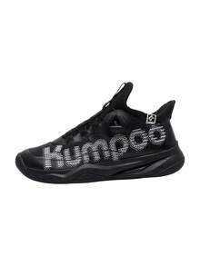 KUMPOO Professional Training Shoes Men'S Low Top Rotating Button/Anti-Slip & Shock Absorption/Lightweight And Breathable Badminton Match Sports Shoes/KH-G826S - Black - View 6