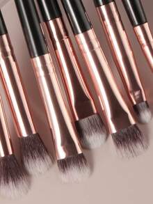 ronshadow 15pcs Makeup Brush Set With Storage Bag, Dual-Ended Multi-Function Brush + Powder Brush + Blush Brush + Eyeshadow Blending Brush + Detail Liner Brush, Full Face Makeup Tools - Multicolor - View 4