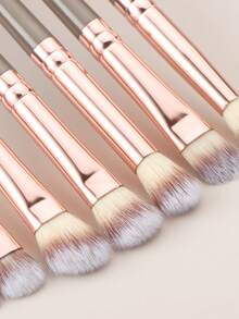 ronshadow 15pcs Makeup Brush Set With Storage Bag, Dual-Ended Multi-Function Brush + Powder Brush + Blush Brush + Eyeshadow Blending Brush + Detail Liner Brush, Full Face Makeup Tools - Multicolor - View 9