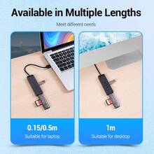 VENTION 4 USB Ports USB 3.0 Hub, Ultra-Slim Aluminum 4-Port Splitter, Portable High-Speed Multi USB Adapter Compatible With Macbook, Laptops, Desktops & All USB Devices - View 10