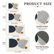 1 pieza Alfombrilla de drenaje de cocina de tierra de diatomeas con patrón geométrico minimalista moderno, alfombrilla absorbente de secado rápido y antideslizante para máquina de café y secado de platos, adecuada para encimera de cocina y decoración del hogar - Multicolor - Ver 4