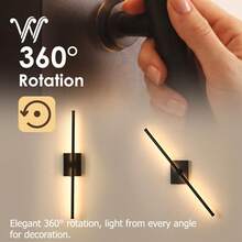 wamblz Rechargeable Wall Sconce With Removable Battery, Dimmable 360° Rotatable Cordless LED Wall Light For Bedroom Living Room Hallway - 60 cm - View 4