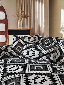 1pc Bohemian Style New All-Season Sofa Cushion, Straight-Line Anti-Scratch Leather Sofa Cover - Black - View 6