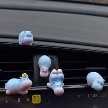 6 piezas Decoración de tablero de coche con hipopótamos lindos. Adornos de animales lindos para coche, adecuados para la decoración de la consola central del coche, se pueden combinar con el espejo retrovisor para la decoración interior del coche. Decoraciones lindas y encantadoras, adecuadas para uso en el hogar, jardín y oficina, pequeños regalos para días festivos - A - Ver 1