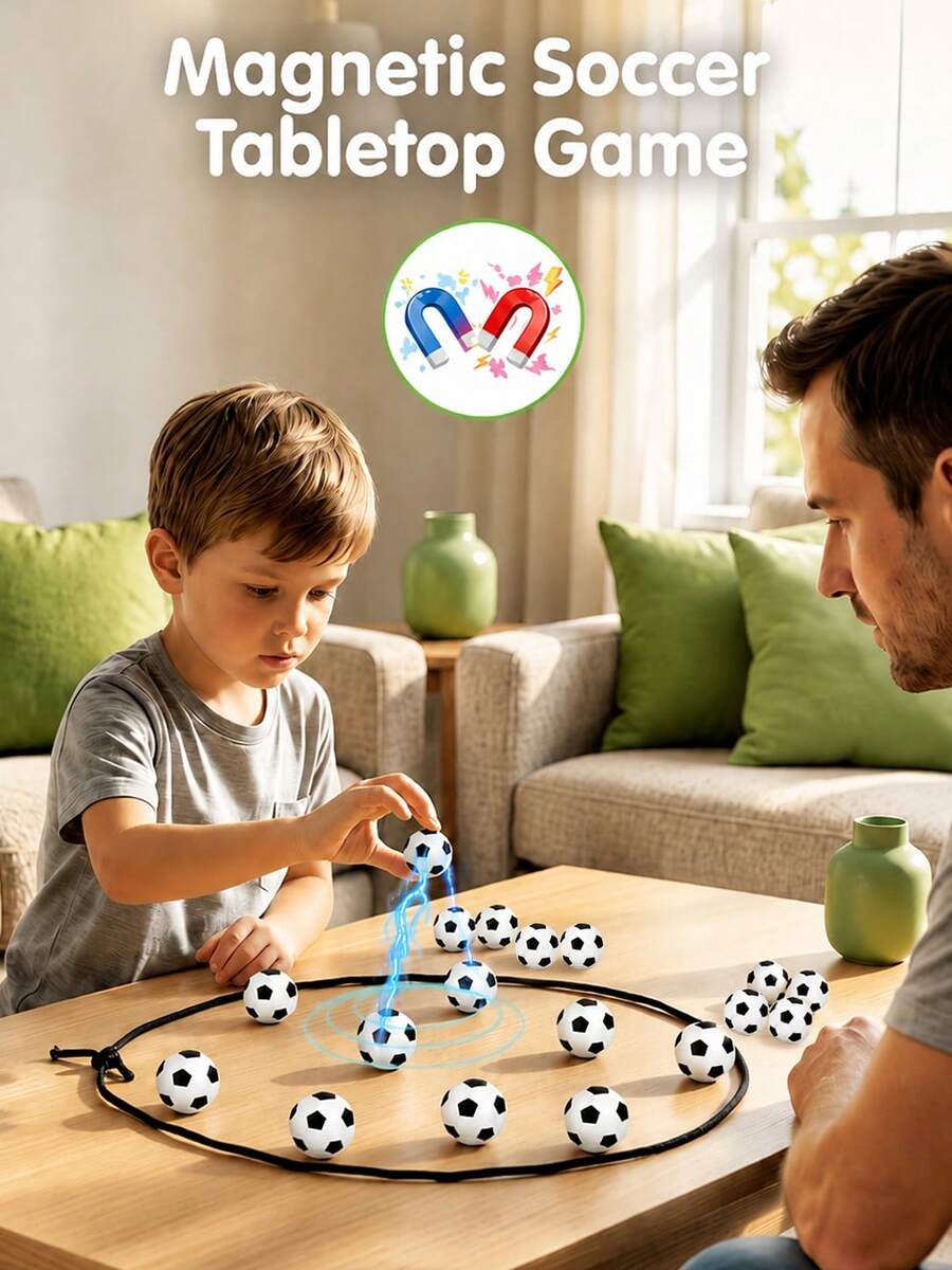 世界盃主題磁力足球棋盤遊戲,親子互動教育玩具,適合兒童,節日禮物 - 彩色 - 查看 1