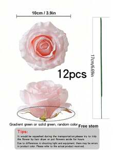 6pcs 3.9 Inch Artificial Silk Roses, Faux Rose Bouquet, Suitable For Bridal Wedding, Wreaths, Centerpieces, Parties, Home And Kitchen Decor - Pink - View 9