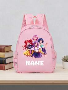 1pc Back To School Personalized Customized Backpack, Casual Versatile K-POP Theme Print, Zipper Closure Nylon Material, Adjustable Shoulder Straps, Hand-Carry, Suitable For School, Commuting, Shopping, Daily Use. Birthday Gift. - One Size - View 8