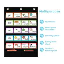 1pc Hanging Pocket For Storing Letters, Cards, Words And Sentence Strips, Durable Nylon Material Word Pockets With Extra Storage Pockets, With 3 Metal Holes, Suitable For School Home Office - A - View 11