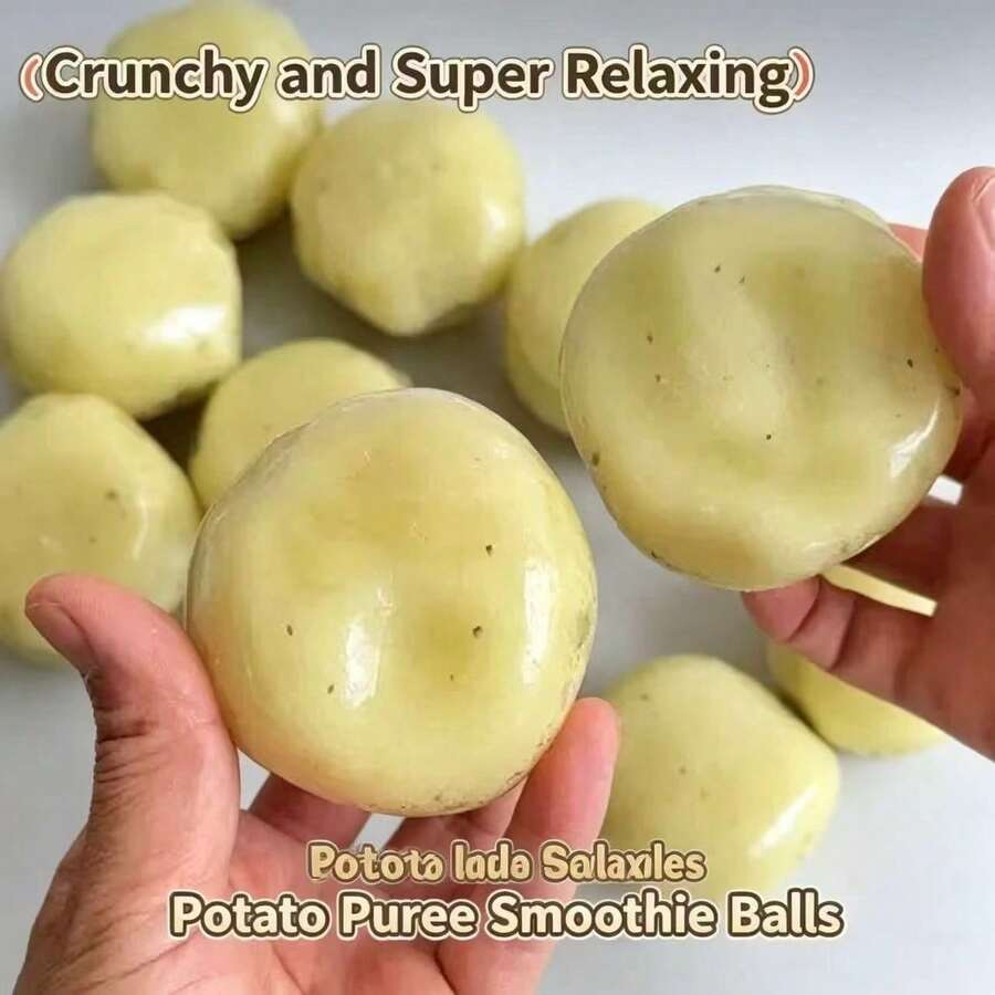 1 Pc Creative Potato‑Shaped Squishy Toy, Hand‑Made Ice‑Sand Texture, Crisp ASMR Sound Effect, Slow‑Rebound Stress‑Relief Fidget Toy, Potato Ice Ball Sand‑Feel Squishies, Anxiety Relief Finger Toy For ADHD And Autism, Pressure Relieving Sensory Toy - Multicolor - View 1