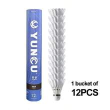 YUNCU 12Pcs Premium Goose Feather Badminton Shuttlecocks, Durable Stable Flight Badminton Balls, Ideal For Indoor Outdoor Sports Training & Daily Exercise - White - View 9
