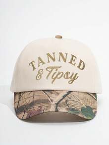 1件女款刺繡 TANNED Tipsy 配色棒球帽，時尚軟頂可調帽簷戶外帽，防曬透氣，適合戶外運動、露營、旅行、度假的假期禮物 - 棒球帽 - 查看 16