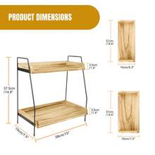 Coffee Station Organizer For Countertop 2 Tier Coffee Bar Accessories Wooden Kitchen Storage Detachable Design Non Slip Silicone Caps Easy Assembly - View 2