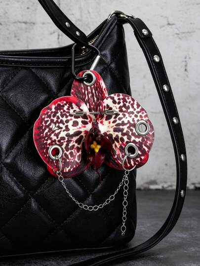 1 Piece Of Punk Rivet Imitation Orchid Flower Bag Hanger / Y2K Keychain / Flower Pendant Keychain / Car Keychain / Gift For Friends
