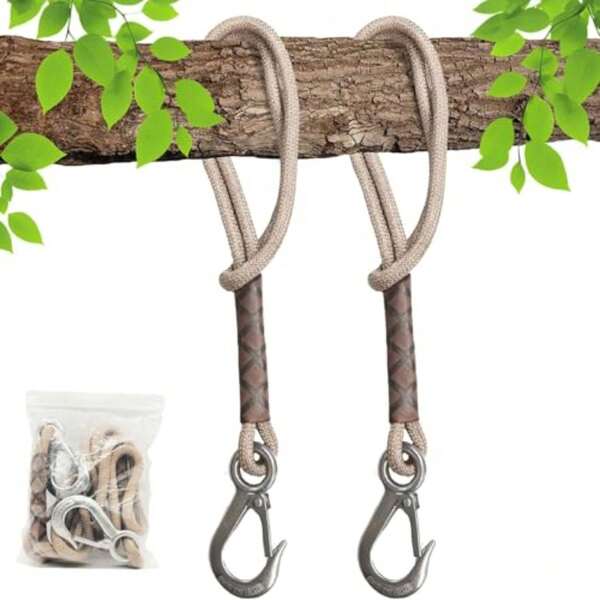 Juego de cuerdas de columpio de árbol y correas para colgar hamaca juego de 2,mosquetones de bloqueo, instalación segura y rápida para patio trasero, accesorios para columpios al aire última