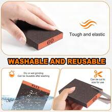 4pcs Sandpaper Sponge Set, Washable And Reusable, Suitable For Sanding Drywall, Wood, Metal And Furniture--High Quality Sandpaper Block Set, Includes 60/80/120/220 Grit Sandpaper. - Multiple Styles - View 2