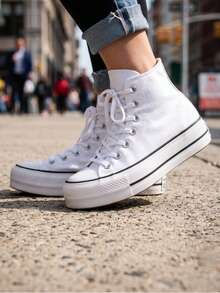 Converse Chuck Taylor All Star Lift Women's Platform Sneakers - Iconic High Top Canvas Shoes | 560846C - White - View 2