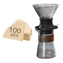 Pour Over Coffee Brewer Set, Includes Silicone Glass Filter With Switch, 17oz/500mL Transparent Glass Coffee Pot, 100pcs V02 Filter Paper, Suitable For Home, Cafe, Restaurant, Camping - Multicolor - View 10