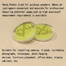 Round Bubble Level With Scale, Bubble Micro Level, Suitable For Turntable, Camera, Record Player, Tripod, Telescope Leveling Detection - Measurement Tool Gift - Round - View 5