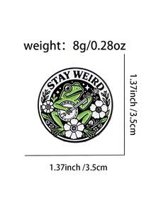 Stay Weird Frog Brooch – Cute Banjo Playing Frog Floral Enamel Pin For Bag Jacket Accessories Gift - Multicolor - View 8