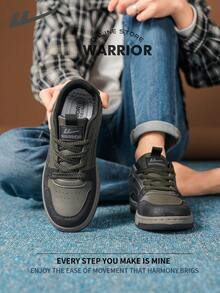 Warrior Men's Board ShoesSpring And SummerComfortable Modest Style Casual Yet Sleek Sneakers Applicable Throughout The Year Wear-Resisting All-Day Wear Training Sneakers Running Shoes - Dark Military Green/black - View 7