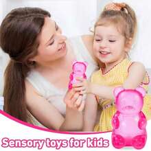 1 Stück Gummibär & Zuckerball Quetschspielzeug, langsam steigende Squishy Stressbälle, mit Maltose gefülltes sensorisches Fidget-Spielzeug, Angstlinderung & Konzentrationsspielzeug für sensorisches Spiel, geeignet für Erwachsene, (Zufällige Farbe) - Verschiedenfarbig - Übersicht 6