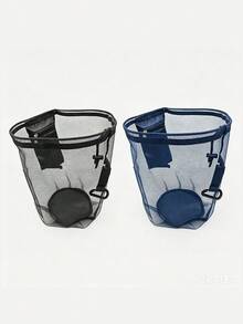 Multifunctional Sports Drawstring Mesh Bag, Portable Basketball Mesh Bag, Ball Storage Bag With Zipper Pocket, Mesh Tote Bag Suitable For Men And Women, Basketball, Football, Rugby, Volleyball And Football Sports Equipment Storage, Basketball Gear - Multicolor - View 14