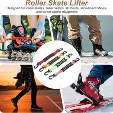 Heavy Duty Skateboard Carrying Strap, Portable Roller Skate Carrying Rope With Carabiner Hook, Ergonomic Handle, Suitable For Inline Skates, Ice Skates, Ski Boots Accessories - Multicolor - View 7