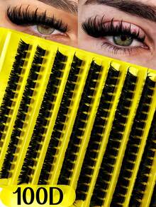 10 Rows 200/160 Clusters 8-16mm Mixed Length Russian D-Curl Thick Reusable Dramatic Eyelashes Suitable For Beginners (80D/100D Multiple Specifications) Eyelash Clusters Single Eyelashes False Eyelashes - D - View 1