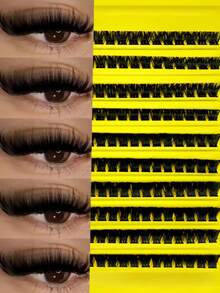 10 Rows 200/160 Clusters 8-16mm Mixed Length Russian D-Curl Thick Reusable Dramatic Eyelashes Suitable For Beginners (80D/100D Multiple Specifications) Eyelash Clusters Single Eyelashes False Eyelashes - D - View 3
